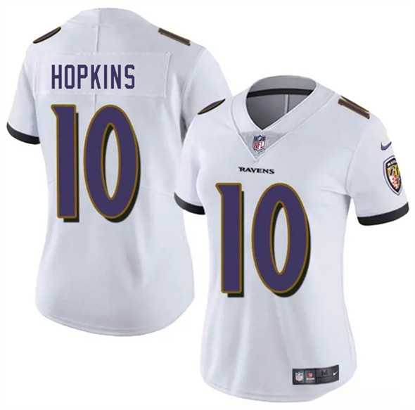 Womens Baltimore Ravens #10 DeAndre Hopkins White 2025 Vapor Jersey Dzhi->baltimore ravens->NFL Jersey
